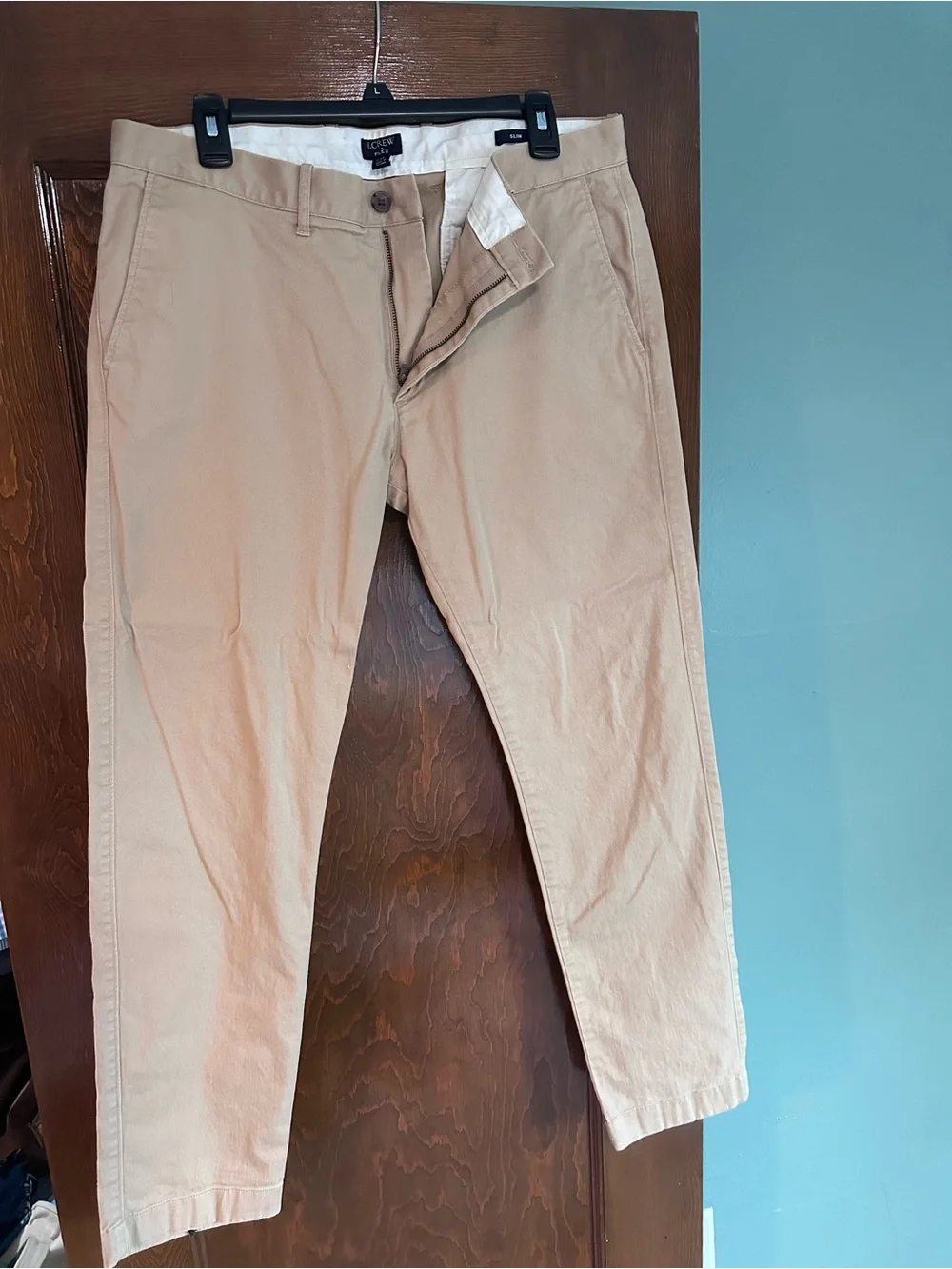 Men's Beige Chino Pants - Slim Straight Fit